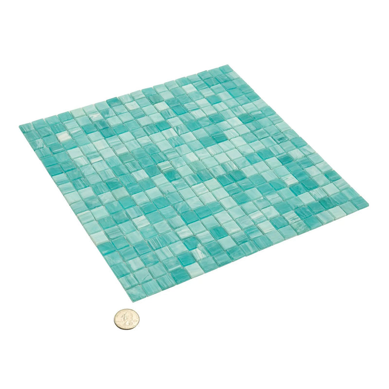 Aqua Green 12x12 Glossy Uniform Square Glass Mosaic Tile (20 pack, 18.69 sq ft/case) by Apollo Tile