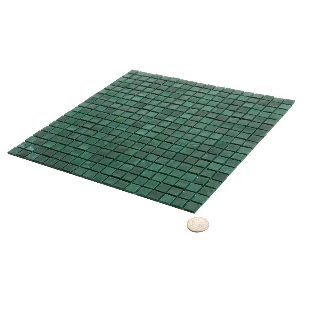 Bottle Green 12x12 Glossy Uniform Square Glass Mosaic Tile (20 pack, 18.69 sq ft/case) by Apollo Tile