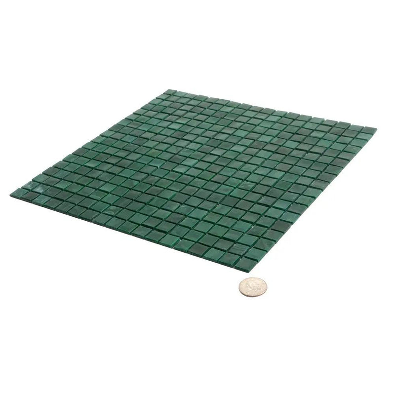Bottle Green 12x12 Glossy Uniform Square Glass Mosaic Tile (20 pack, 18.69 sq ft/case) by Apollo Tile