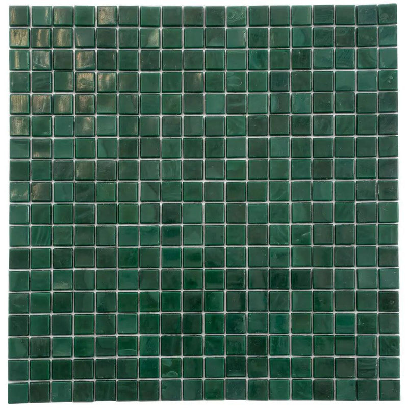 Bottle Green 12x12 Glossy Uniform Square Glass Mosaic Tile (20 pack, 18.69 sq ft/case) by Apollo Tile