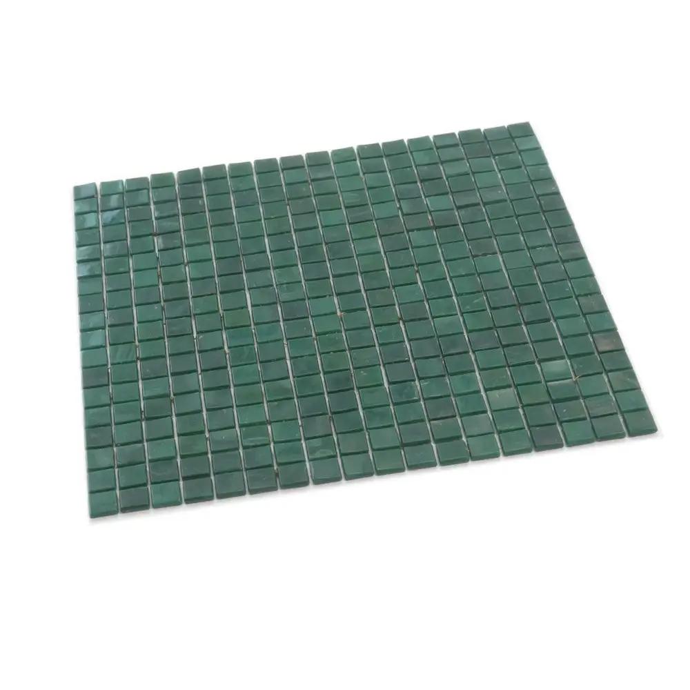 Bottle Green 12x12 Glossy Uniform Square Glass Mosaic Tile (20 pack, 18.69 sq ft/case) by Apollo Tile