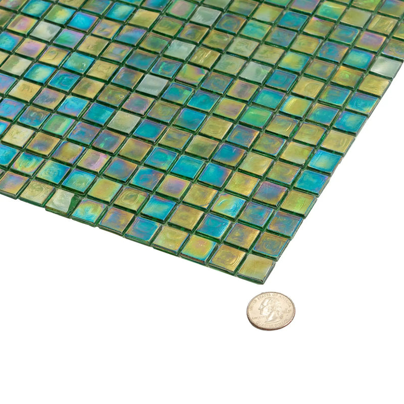 Emerald Green 12x12 Glossy Uniform Square Glass Mosaic Tile (20 pack, 18.69 sq ft/case) by Apollo Tile