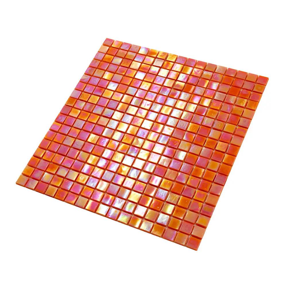 Fire Orange 12x12 Glossy Uniform Square Glass Mosaic Tile (20 pack, 18.69 sq ft/case) by Apollo Tile