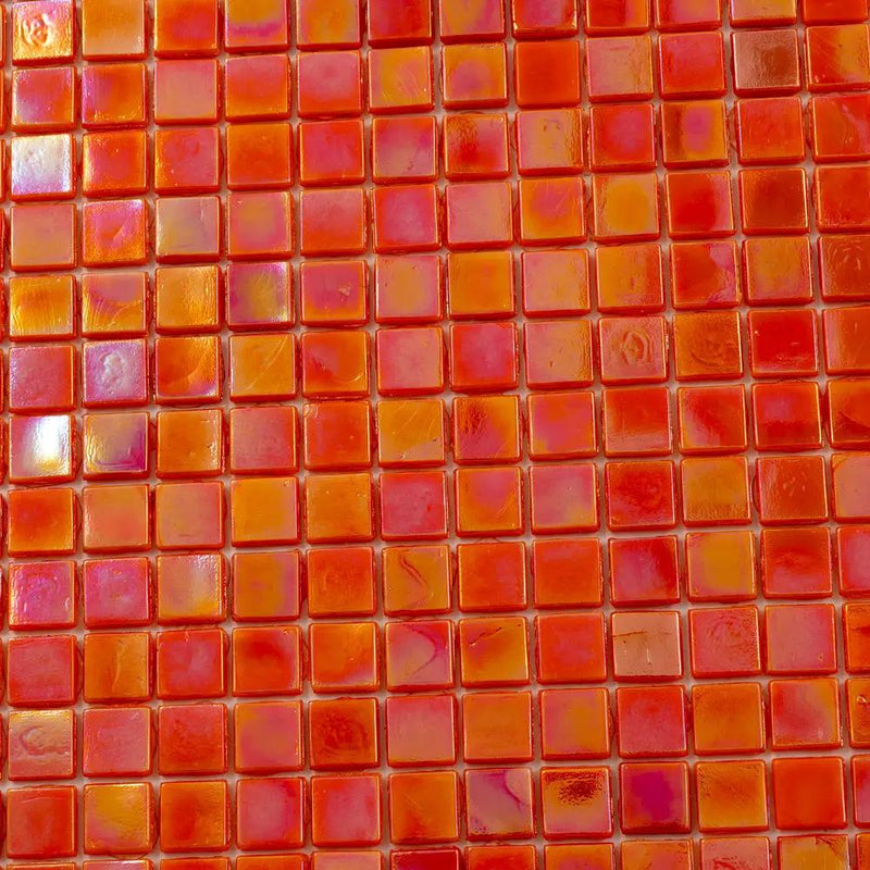 Fire Orange 12x12 Glossy Uniform Square Glass Mosaic Tile (20 pack, 18.69 sq ft/case) by Apollo Tile