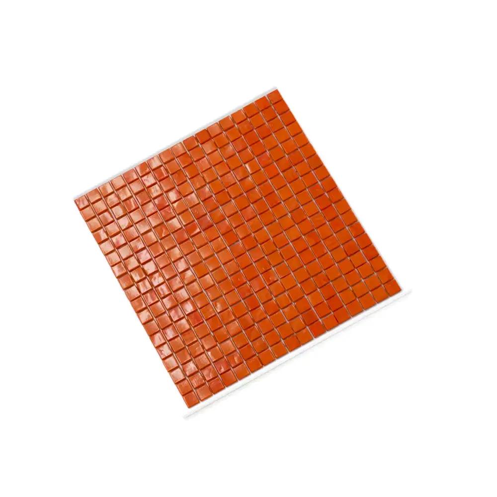 Red-Orange 12x12 Glossy Uniform Square Glass Mosaic Tile (20 pack, 18.69 sq ft/case) by Apollo Tile