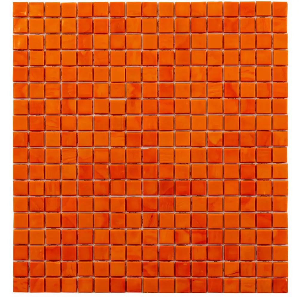 Red-Orange 12x12 Glossy Uniform Square Glass Mosaic Tile (20 pack, 18.69 sq ft/case) by Apollo Tile