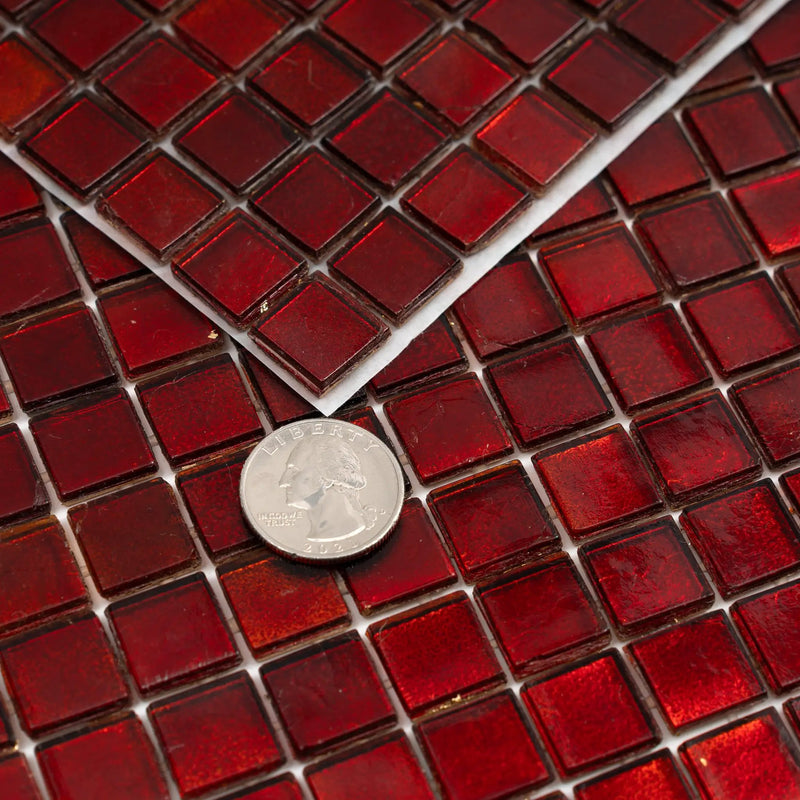 Ruby Red 12x12 Glossy Uniform Square Glass Mosaic Tile (20 pack, 18.69 sq ft/case) by Apollo Tile