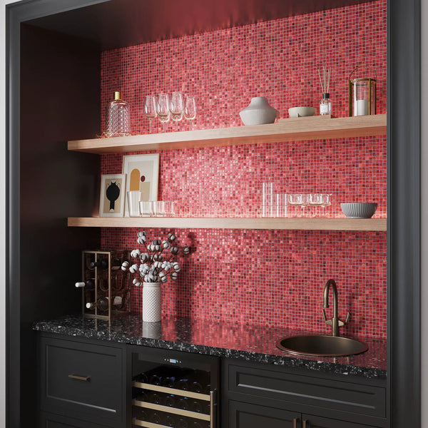 Ruby Red 12x12 Glossy Uniform Square Glass Mosaic Tile (20 pack, 18.69 sq ft/case)