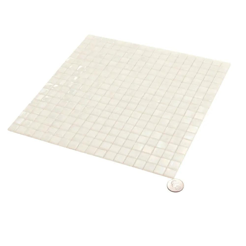 Dark Bone White 12x12 Glossy Uniform Square Glass Mosaic Tile (20 pack, 18.69 sq ft/case) by Apollo Tile