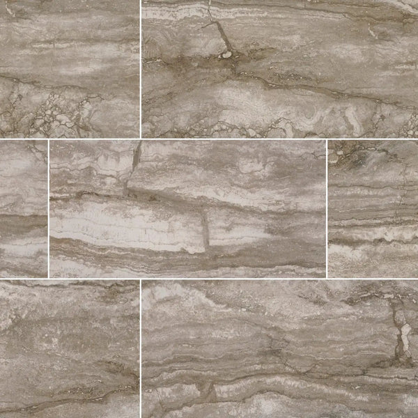 Bernini Camo Matte Travertine Look Porcelain Tiles 12x24