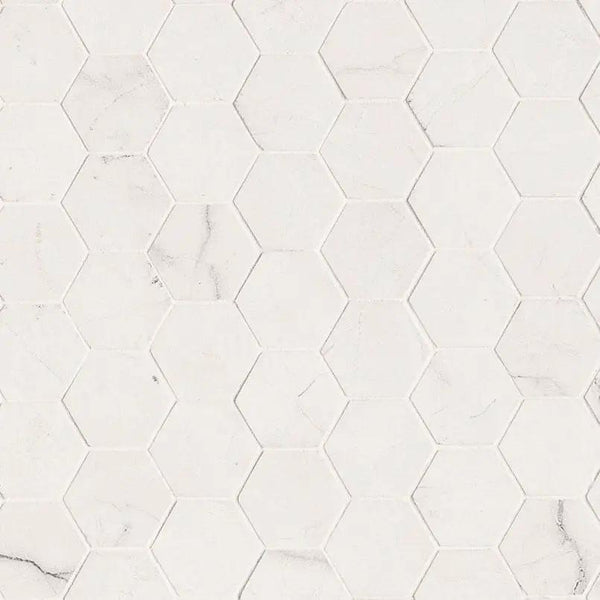 Brighton Grey Polished Hexagon Porcelain Mosaics 2x2