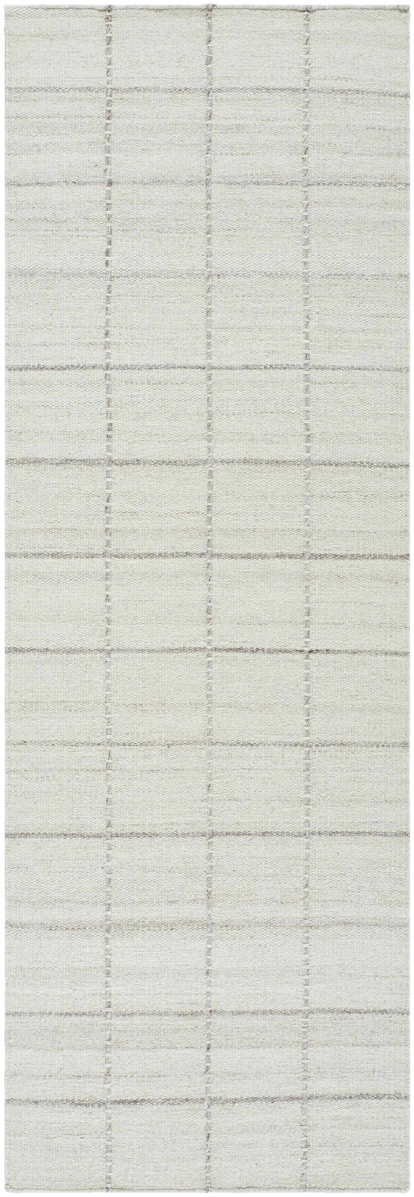 Nissa Cream Checkered Wool Rug by Boutique Rugs