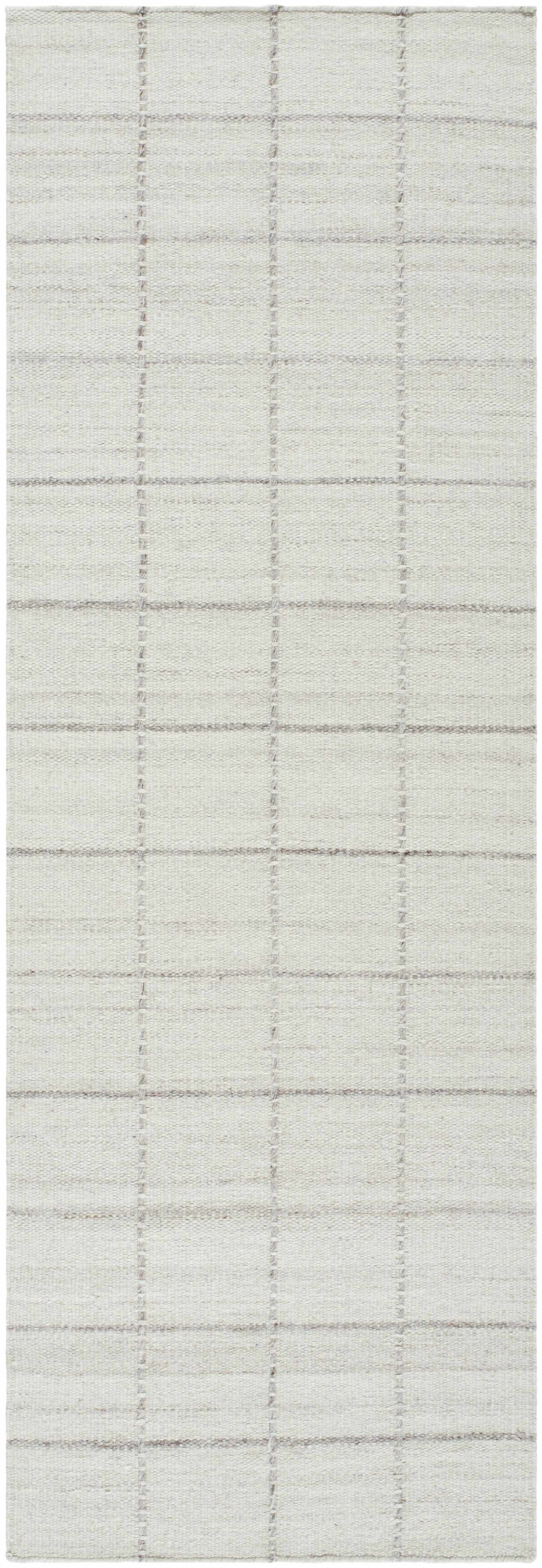 Nissa Cream Checkered Wool Rug by Boutique Rugs