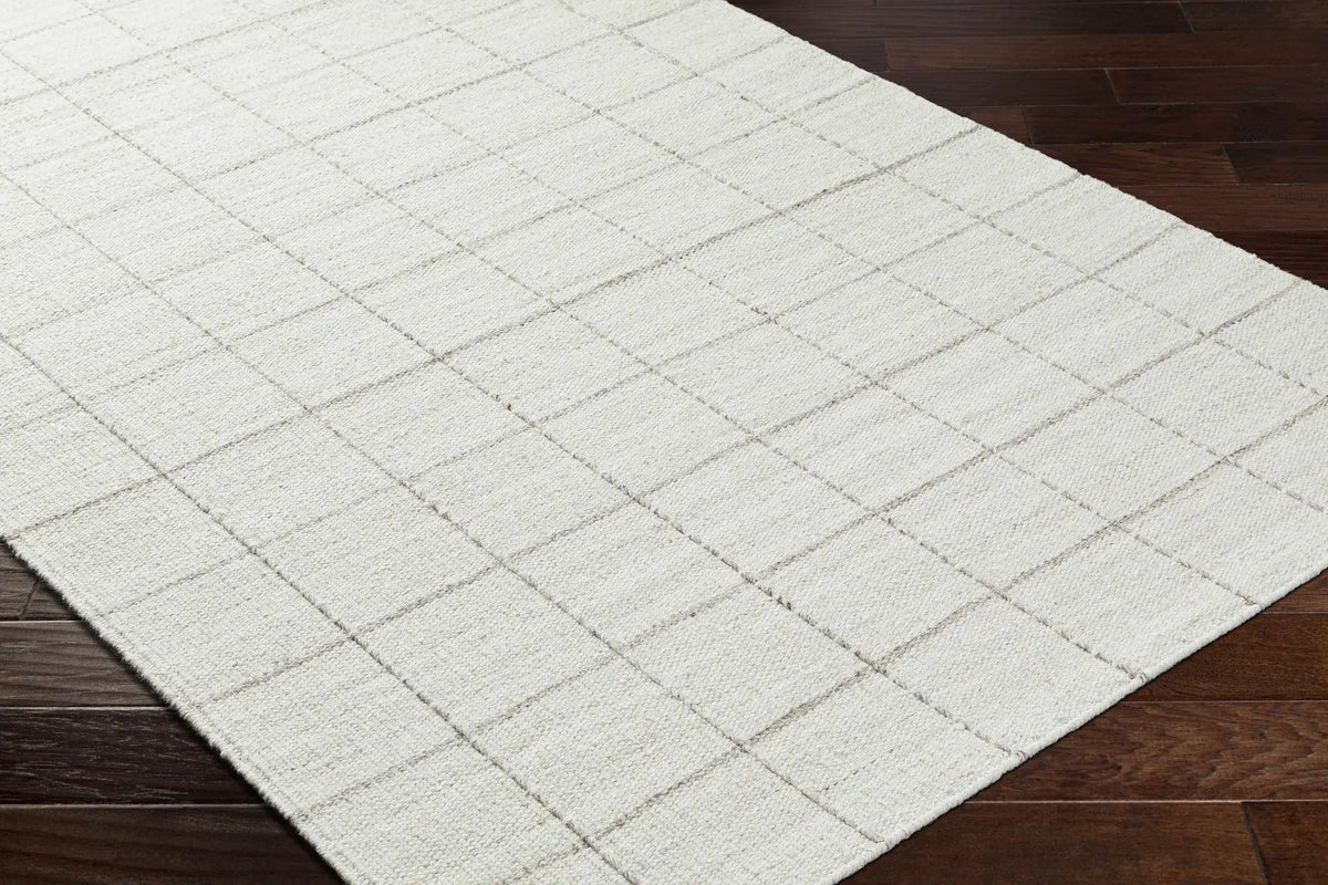 Nissa Cream Checkered Wool Rug, photo 10 of 10