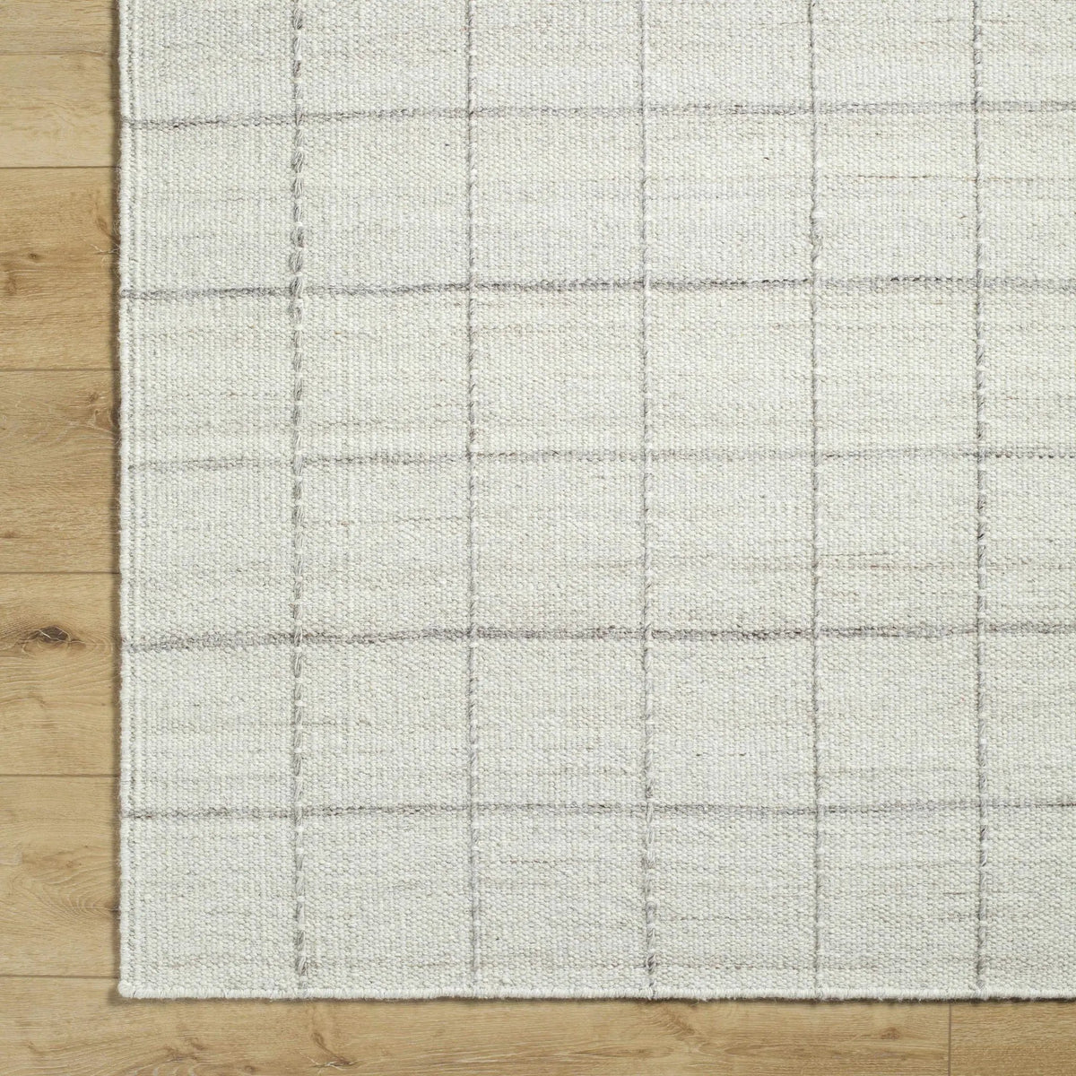 Nissa Cream Checkered Wool Rug, photo 8 of 10