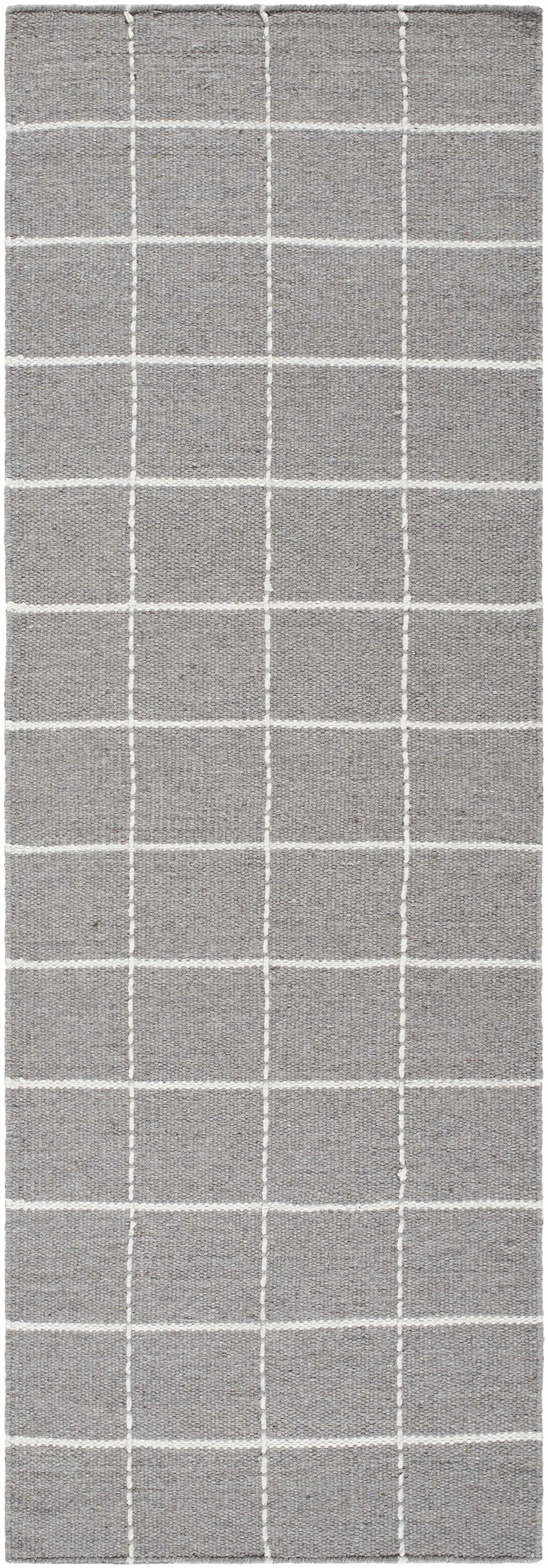 Nissa Gray Checkered Wool Rug by Boutique Rugs