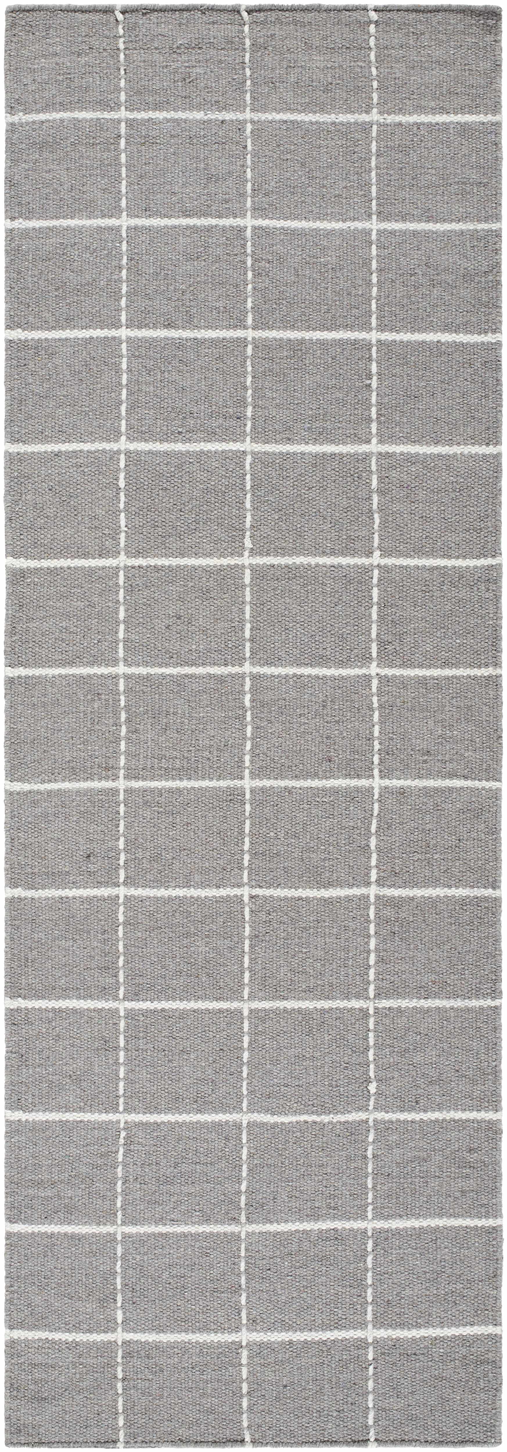 Nissa Gray Checkered Wool Rug by Boutique Rugs