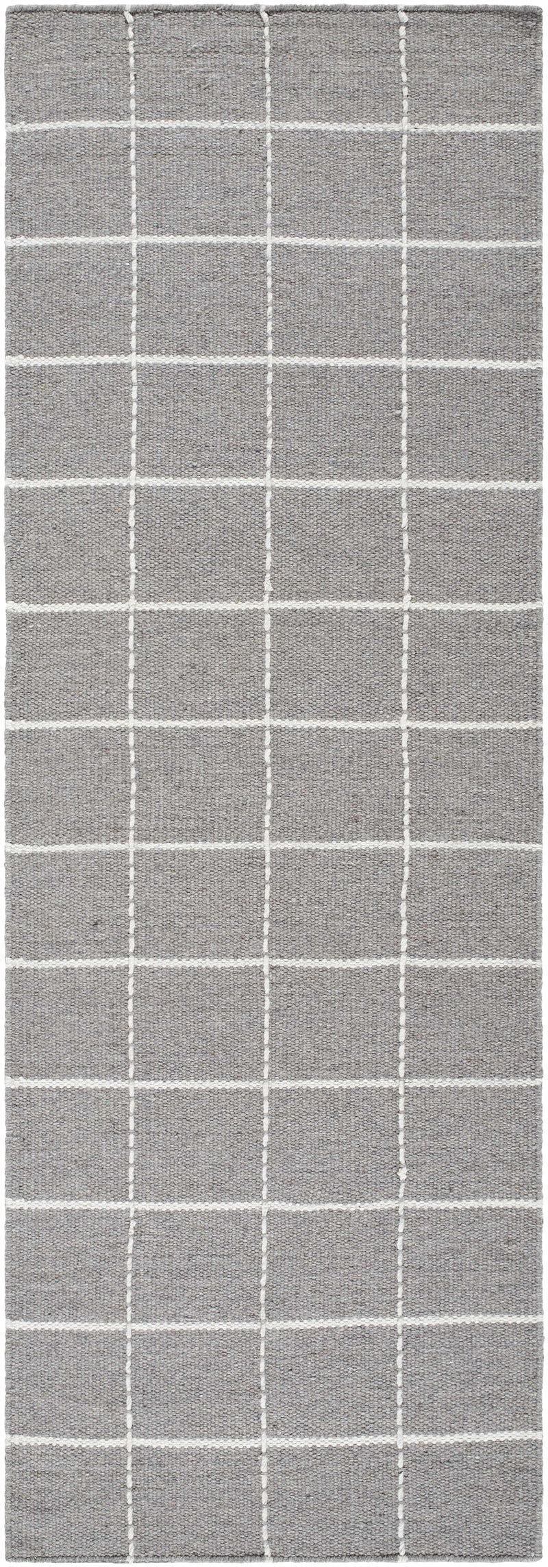 Nissa Gray Checkered Wool Rug by Boutique Rugs