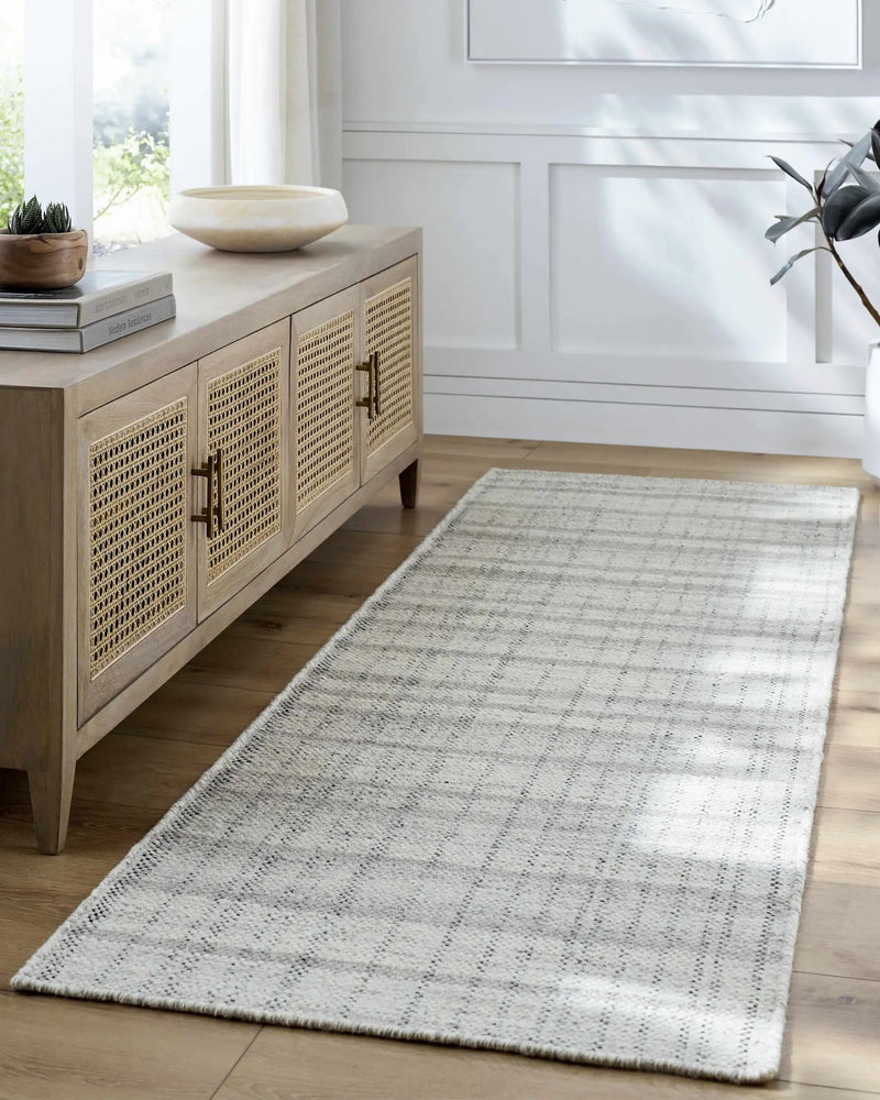 Nissa Blue Gray Checkered Area Rug - Clearance by Boutique Rugs