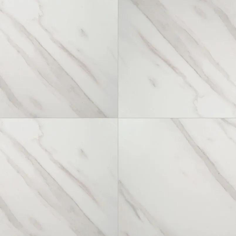 Pietra Calacatta Matte Marble Look Porcelain Tiles 24x24 close up