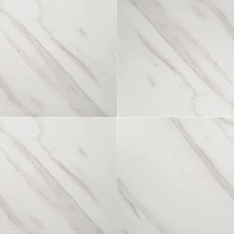 Pietra Calacatta Matte Marble Look Porcelain Tiles 24x24 close up