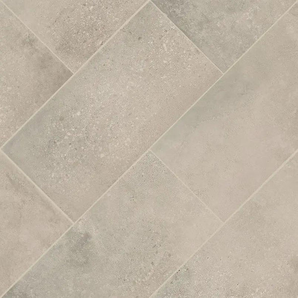 Traktion Calypso Ash Matte Porcelain Tiles 24x48 angled view