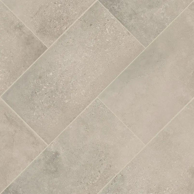 Traktion Calypso Ash Matte Porcelain Tiles 24x48 angled view