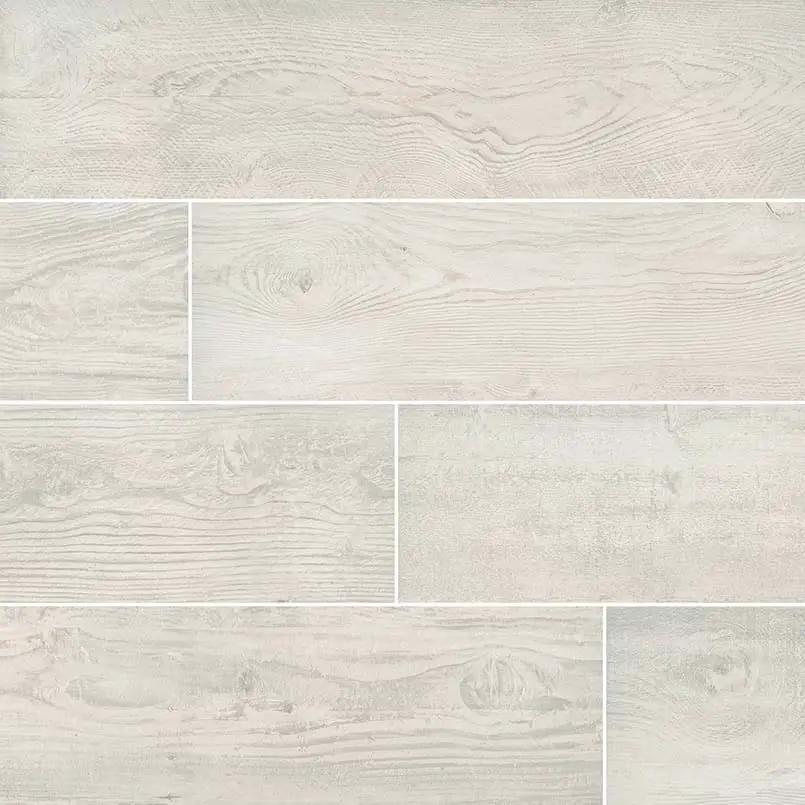 Caldera Blanca Matte Wood Look Porcelain Tiles 8x47 close up