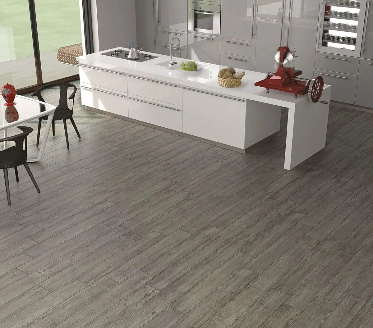 Caldera Coala Matte Wood Look Porcelain Tiles 8x47 in a finished room