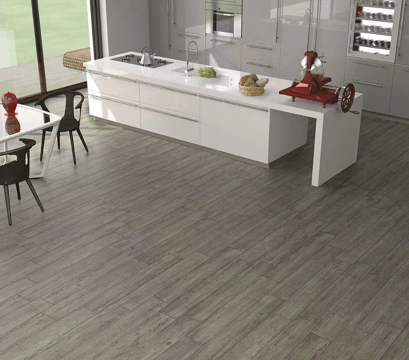 Caldera Coala Matte Wood Look Porcelain Tiles 8x47 in a finished room