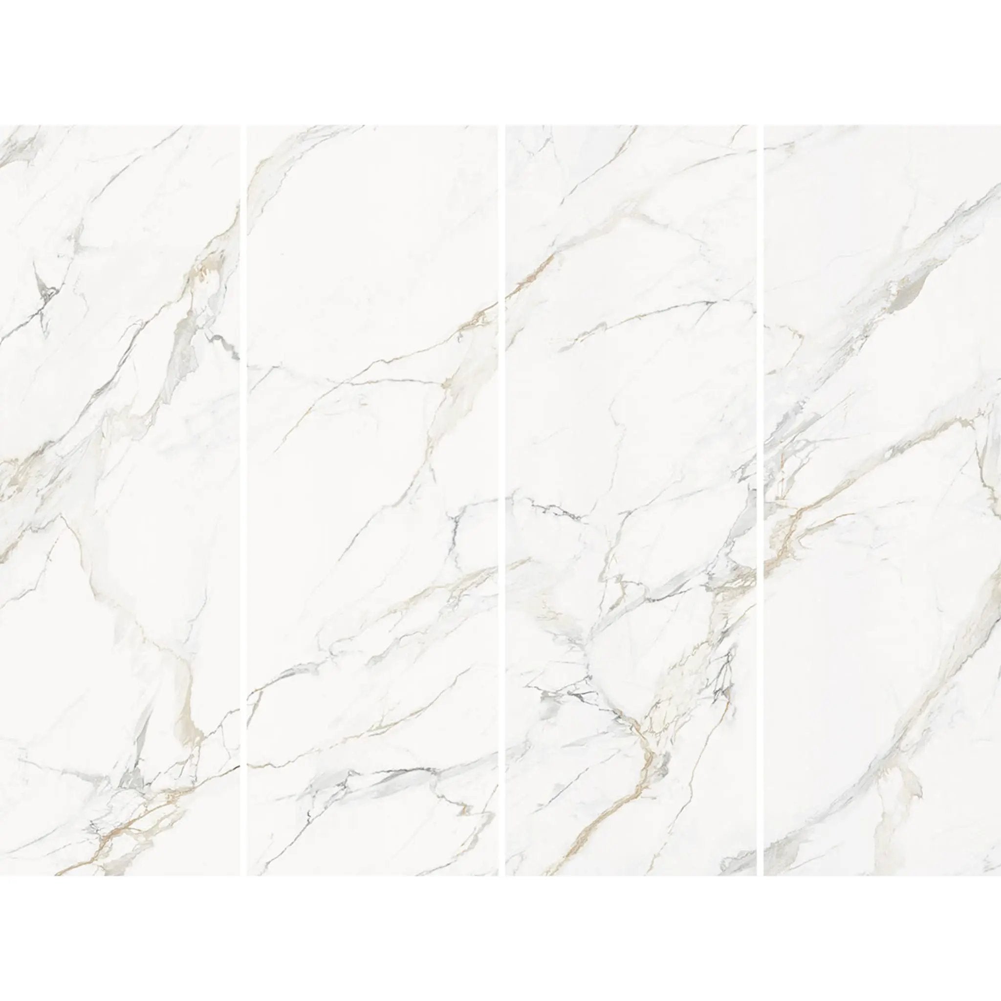 Calacatta Golden Mist Polished Porcelain Tiles 31.5x94.5 close up