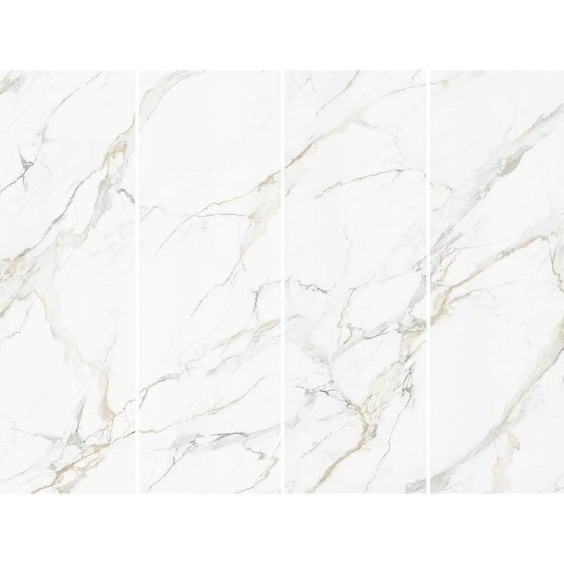 Calacatta Golden Mist Polished Porcelain Tiles 31.5x94.5 close up