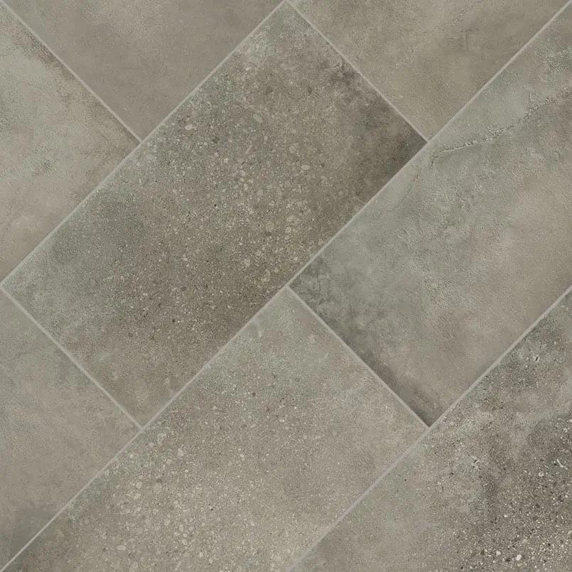 Traktion Calypso Graphite Matte Porcelain Tiles 12x24 angled view