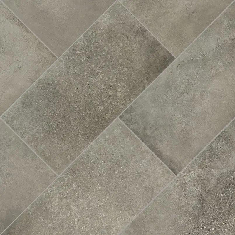 Traktion Calypso Graphite Matte Porcelain Tiles 24x48 angled view