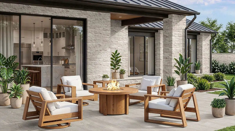 Caldera Grigia Matte Wood Look Porcelain Pool Copings 13x24 in a finished room