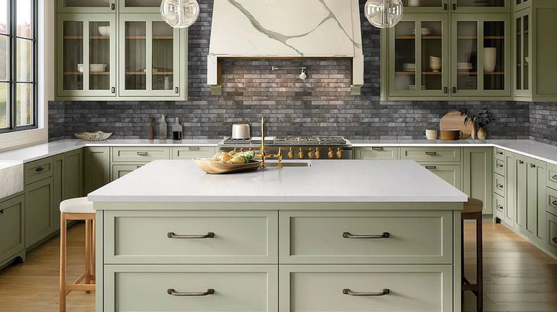 Brickstone Charcoal Brick 2x10 Matte Porcelain Tiles by MSI Surfaces