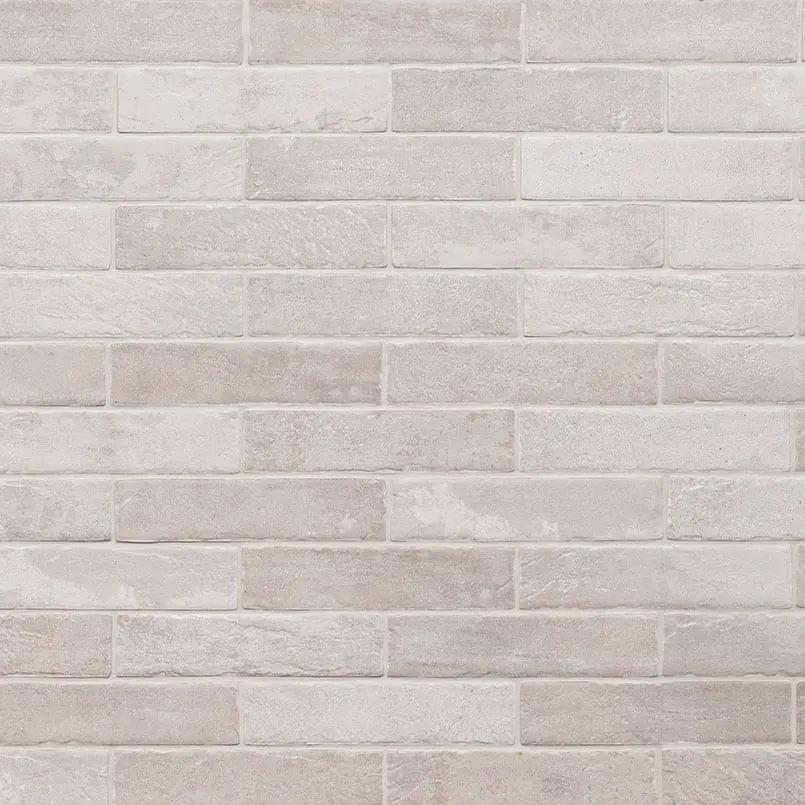 Brickstone Ivory Porcelain Tile 2x10 Matte Brick Mosaics close up