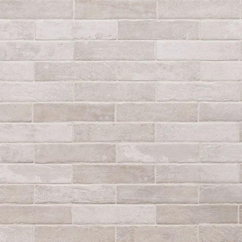 Brickstone Ivory Porcelain Tile 2x10 Matte Brick Mosaics close up