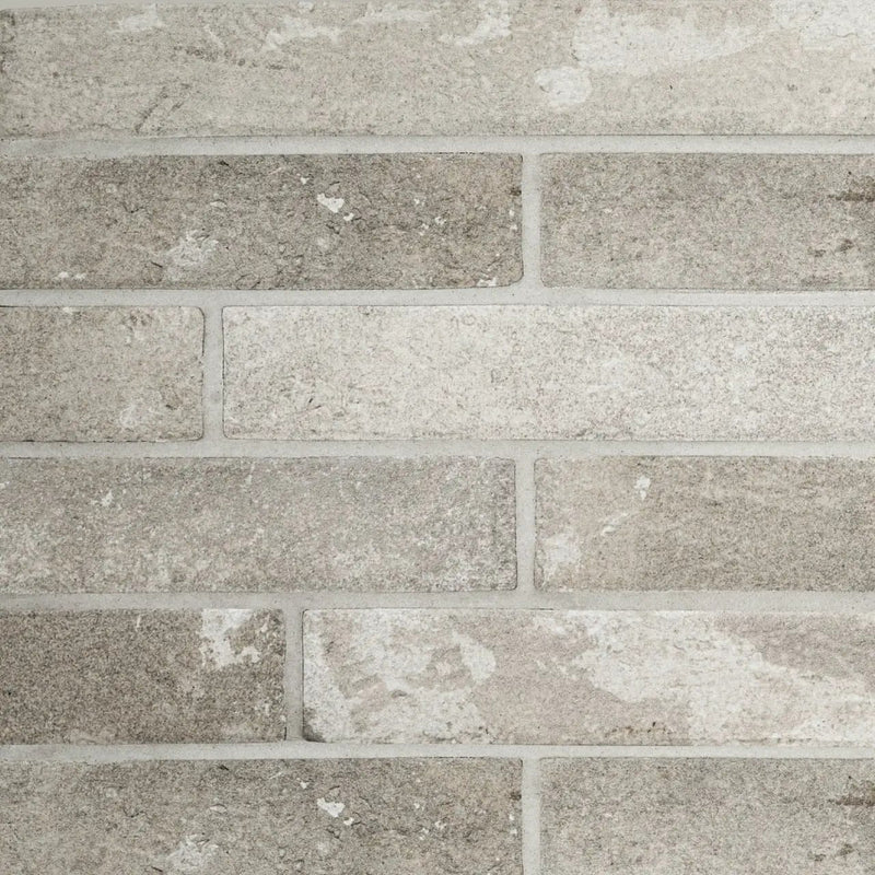 Brickstone Ivory Porcelain Tile 2x10 Matte Brick Mosaics 2x18 close up
