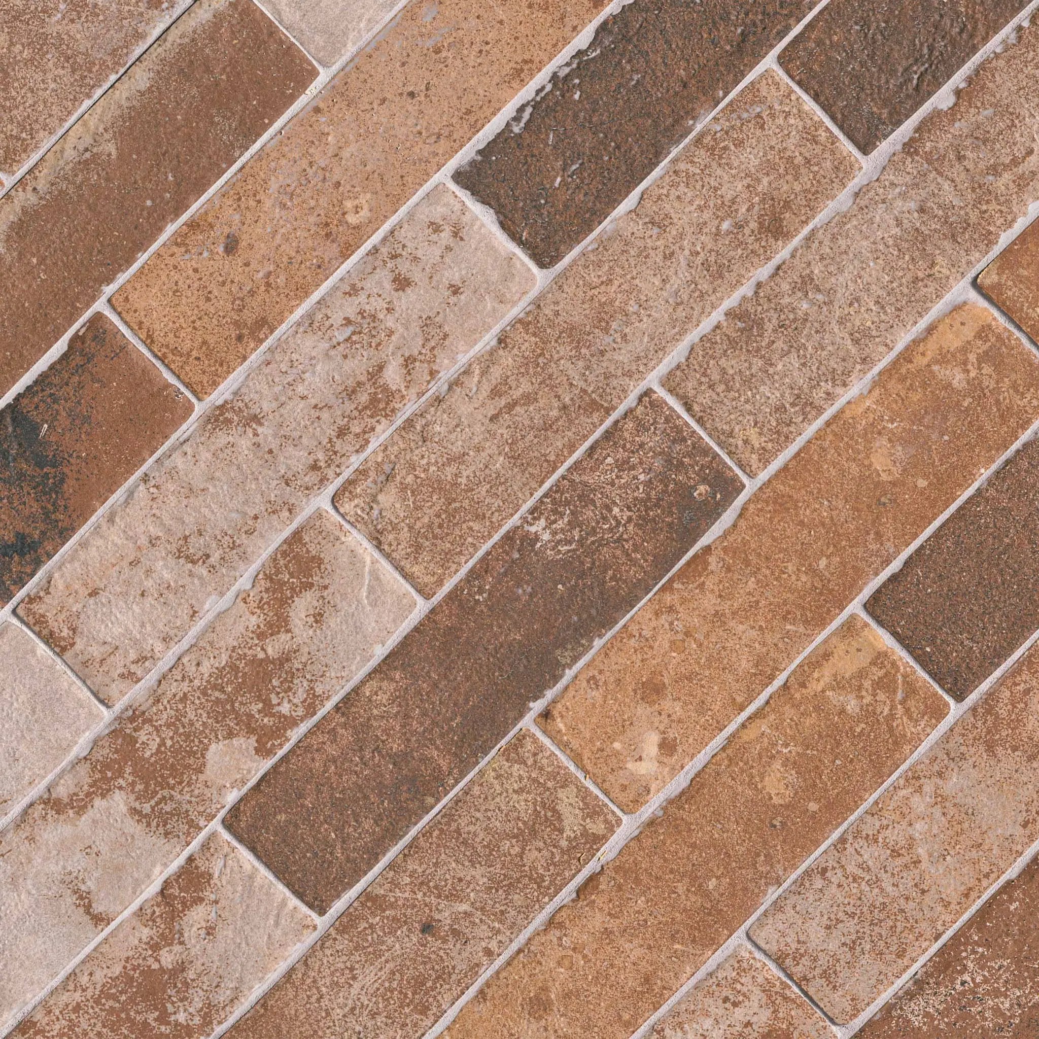Brickstone Red Porcelain Tile 2x10 Matte Brick Mosaics 2x18 angled view