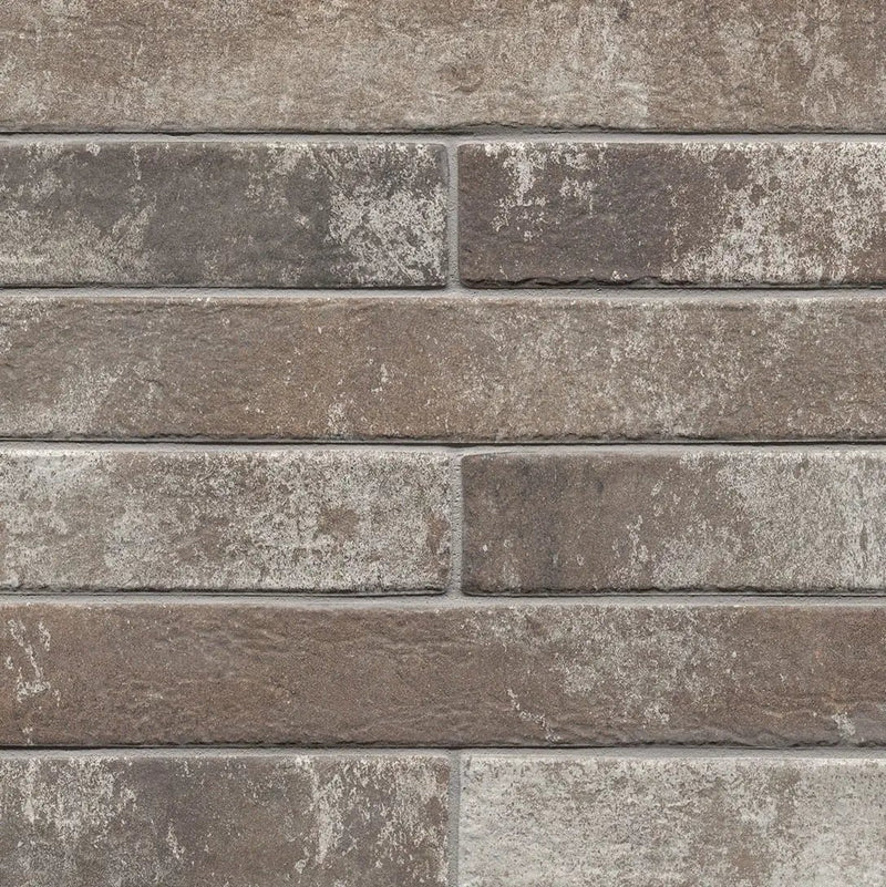 Brickstone Rustique Red 2x18 Matte Brick Porcelain Mosaics by MSI Surfaces
