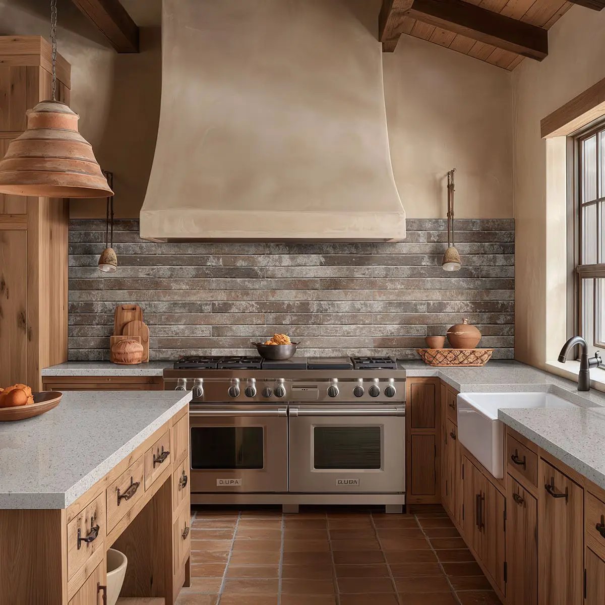 Brickstone Rustique Red 2x18 Matte Brick Porcelain Mosaics by MSI Surfaces