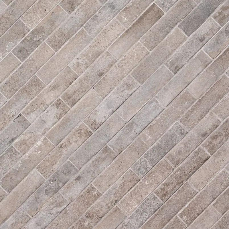 Brickstone Taupe Porcelain Tile 2x10 Matte Brick Mosaics by MSI Surfaces