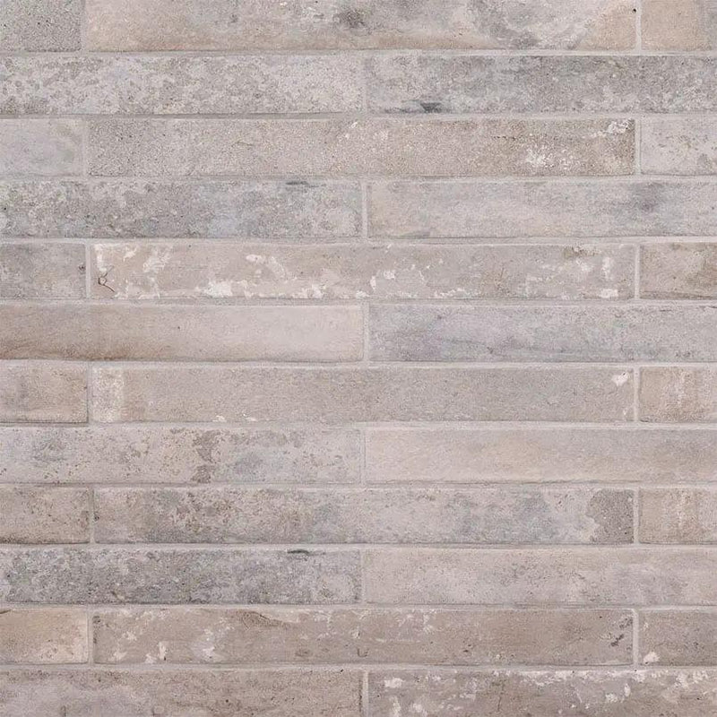 Brickstone Taupe Brick 2x18 Matte Porcelain Mosaics close up