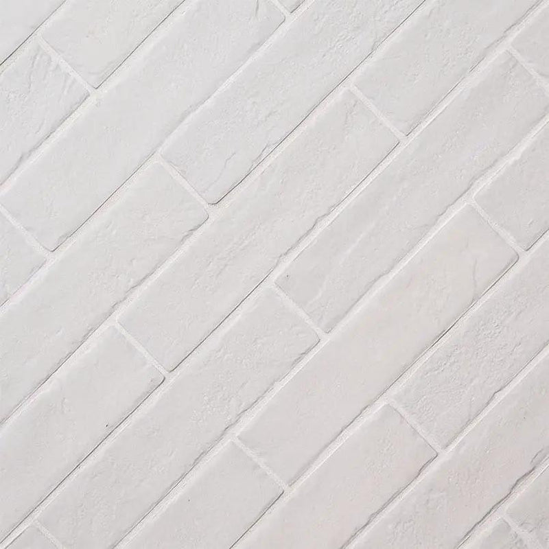 Brickstone White Porcelain Tile 2x10 Matte Brick Mosaics by MSI Surfaces