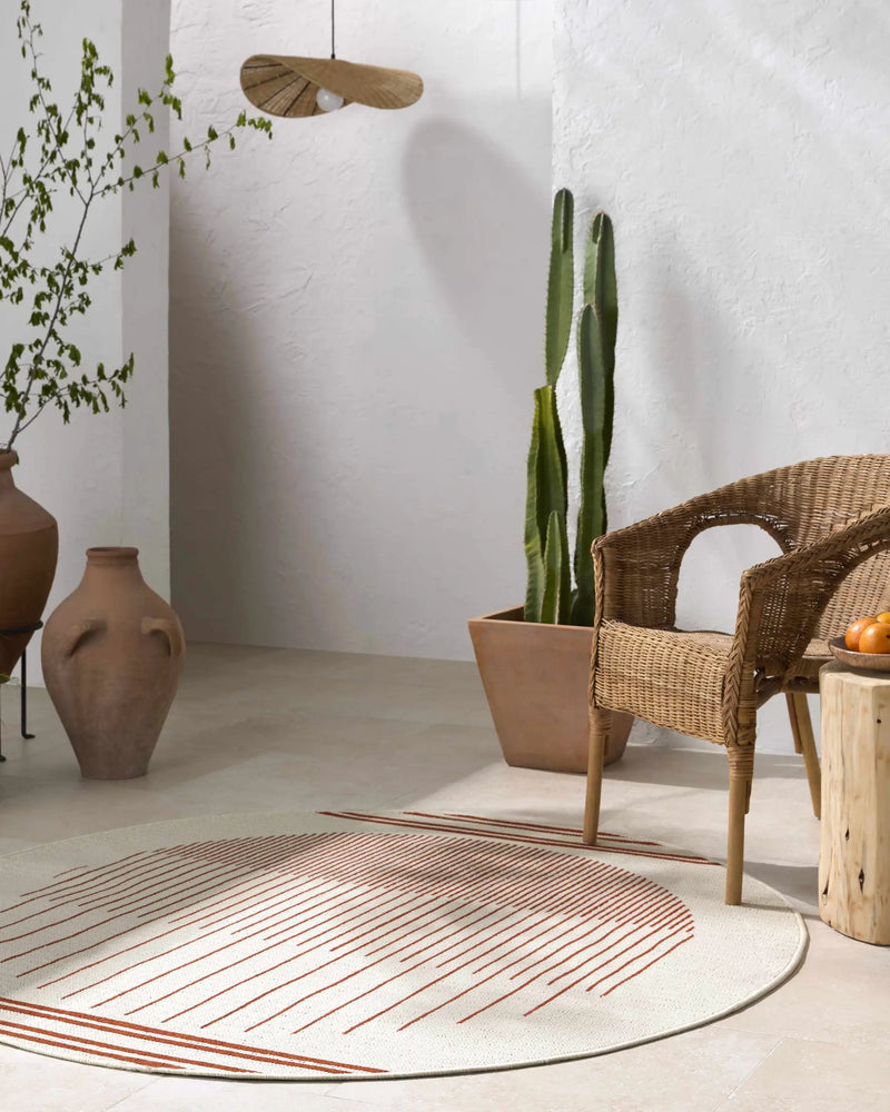Nabil Cream Outdoor Area Rug - Clearance by Boutique Rugs