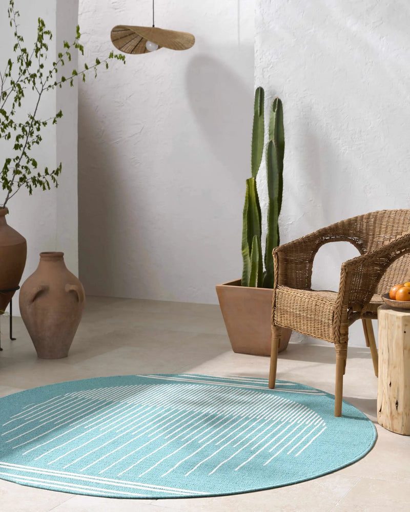 Nabil Aqua Outdoor Area Rug - Clearance by Boutique Rugs