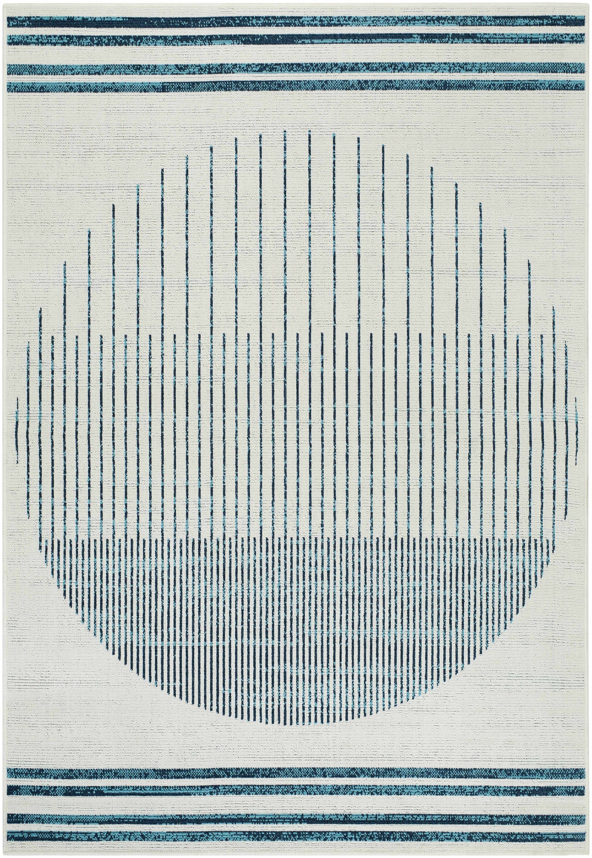 Nabil Slate Blue Outdoor Area Rug - Clearance by Boutique Rugs