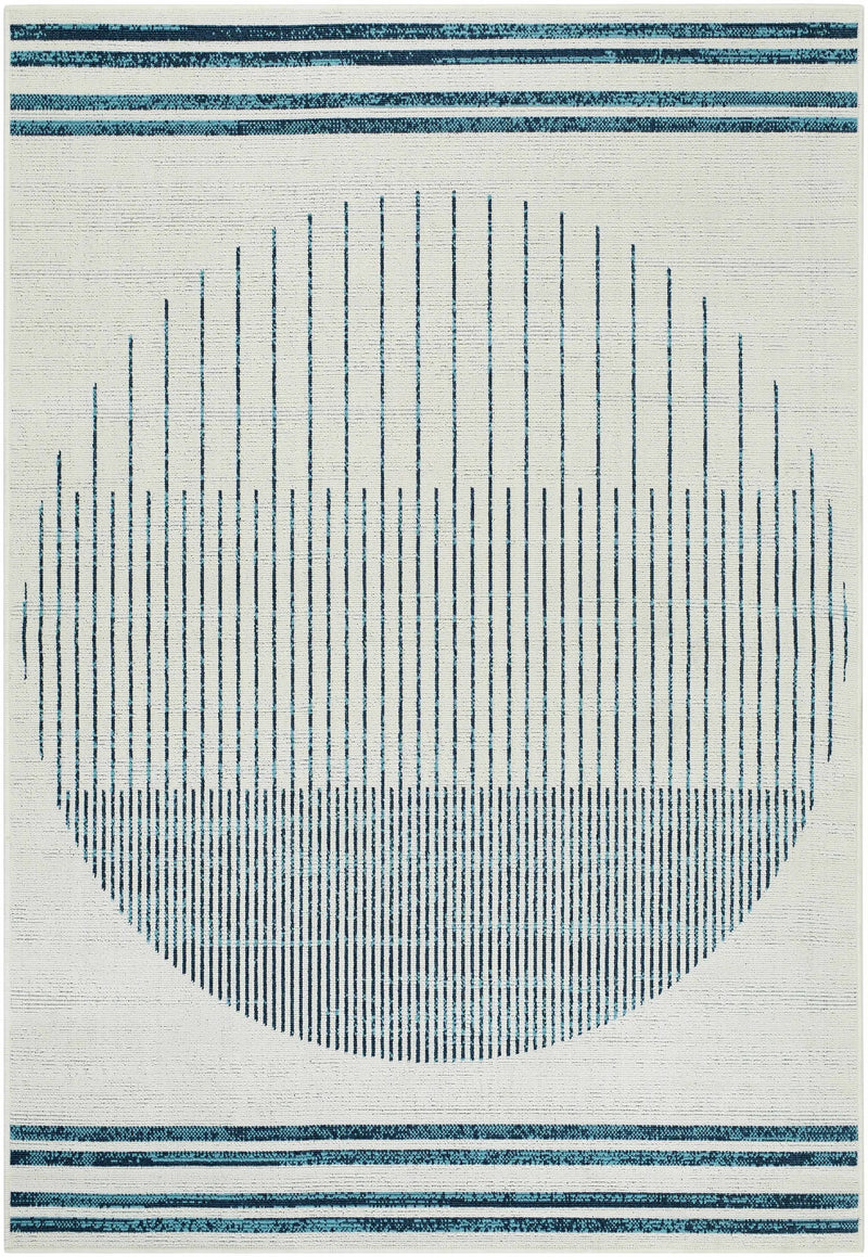 Nabil Slate Blue Outdoor Area Rug - Clearance by Boutique Rugs