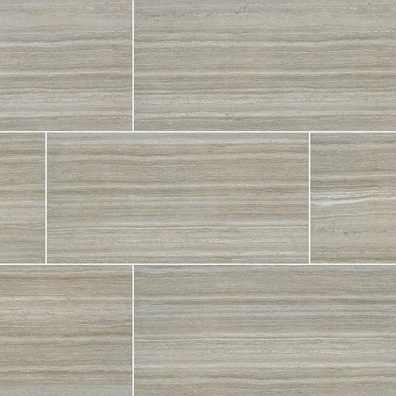 Essentials Charisma Silver Matte Limestone Look Ceramic Tiles 12x24 by MSI Surfaces
